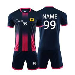 Personifizieren Fussball Trikot Kinder Erwachsene Hemd & Kurze Set mit Nummer Name Team Logo Fußball Trikot (Saphirblau) von HDSD