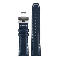 HDTVTV 23mm Leder Uhren -Band -Ersatz -Uhrengurt für Männer und Frauen, Blaue schwarze Schnalle, 20mm von HDTVTV