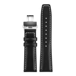 HDTVTV 23mm Leder Uhren -Band -Ersatz -Uhrengurt für Männer und Frauen, Schwarze schwarze Schnalle, 20mm von HDTVTV