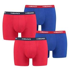 HEAD 4 er Pack Herren Boxer Boxershorts Basic Pant Unterwäsche, Farbe:White/Blue/Red, Bekleidungsgröße:L von HEAD