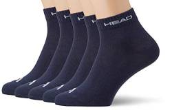 HEAD 5 Pairs Unisex Quarter Sport Socks Navy 9-11 (43-46) von HEAD