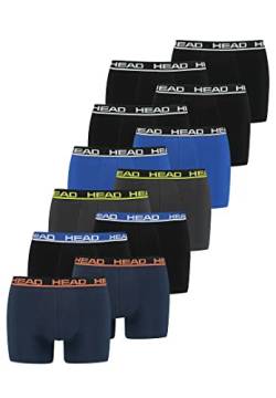 HEAD Herren Basic Boxer Pant Shorts Unterwäsche Unterhose 12 er Pack, Farbe:Black/Black Blue/Phantom Lime/Blue Orange/Blue Black, Bekleidungsgröße:L von HEAD