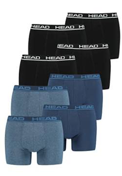 HEAD Herren Boxer Boxershort Unterhose 8er Multi-Pack, 841001001, Farbe:Black/Blue Heaven, Bekleidungsgröße:L von HEAD