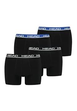 HEAD Herren Boxershorts 841001001 4er Pack, Farbe:Black/Black Blue, Bekleidungsgröße:L von HEAD
