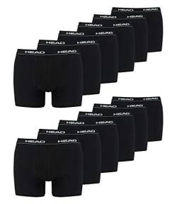 HEAD Herren Boxershorts Cotton Stretch 891003001 12er Pack, Farbe:Schwarz, Wäschegröße:XL, Menge:12er Pack (6X 2er Pack), Artikel:-200 Black von HEAD