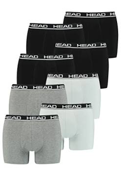HEAD Herren Boxershorts im 8er Pack ohne Eingriff 841001001, Farbe:Black/Grey Combo, Bekleidungsgröße:L von HEAD