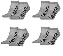 HEAD Herren Damen Performance Sneaker Socken Füsslinge 8P (Grey, 39-42) von HEAD