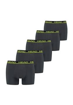 HEAD Herren Men's Basic Boxers Boxer Shorts 5 er Pack, Farbe:009 - Phantom/Lime, Bekleidungsgröße:S von HEAD