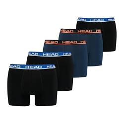 HEAD Herren Men's Basic Boxers Boxer Shorts 5 er Pack , Farbe:Black / Blue, Bekleidungsgröße:XL von HEAD