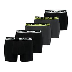 HEAD Herren Men's Basic Boxers Boxer Shorts 5 er Pack , Farbe:Black / Phantom, Bekleidungsgröße:XL von HEAD