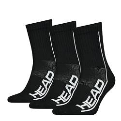 HEAD Unisex-Adult Performance Short Crew Socks, Black, 35/38,3er Pack von HEAD