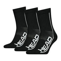 HEAD Unisex-Adult Performance Short Crew Socks, Black, 39/42,3er Pack von HEAD