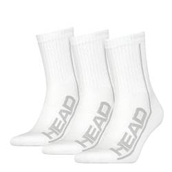 HEAD Unisex-Adult Performance Short Crew Socks, White, 35/38,3er Pack von HEAD