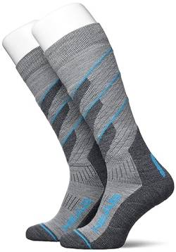 HEAD Unisex KNEEHIGH, Grey/Sky Blue Combo, 39/42 (2er Pack) von HEAD