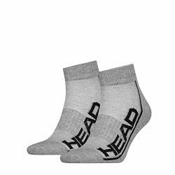 Head Unisex Quarter Socken, Grau, 39/42 (2er Pack) von HEAD