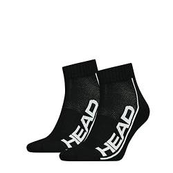 Head Unisex Quarter Socken, Schwarz, 39/42 (2er Pack) von HEAD