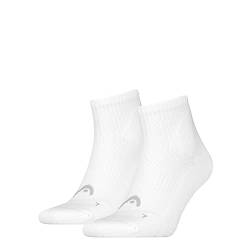 Head Unisex Quarter Socken, Weiß, 43/46 (2er Pack) von HEAD
