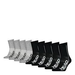Head Unisex Short Socken, Schwarz/Grau, 35/38 (9er Pack) von HEAD
