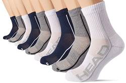 Head Unisex Short Socken, Weiß/Marineblau/Grau, 39/42 (9er Pack) von HEAD