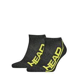 Head Unisex Sneaker Socken, Grau/Grün, 43/46 (2er Pack) von HEAD
