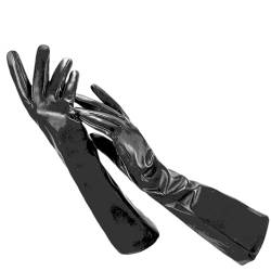 HEAITHpool 50 cm Lange Lederhandschuhe Damen Lederhandschuhe Warme Damen Winterhandschuhe Einfache Damenhandschuhe Black XXL von HEAITHpool