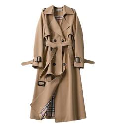 HEAITHpool Damen Trenchcoat, mittellang, Frühling und Herbst, koreanischer Stil, kleiner, beliebter Mantel im britischen Stil, Overknee-Mantel Coat Khaki XL von HEAITHpool