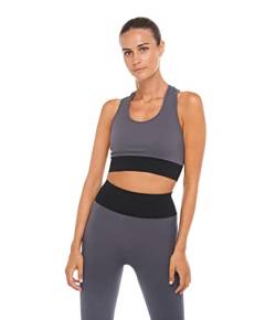 HEART AND SOUL Damen Top Kaia-BRB Sport-BH, Graphit/Schwarz, XS-S Corto von HEART AND SOUL