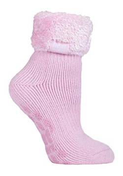 HEAT HOLDERS - 1 Paar Bettsocken Damen Stoppersocken ABS Antirutsch Kuschelsocken Socken (HHL08 Pink) von HEAT HOLDERS