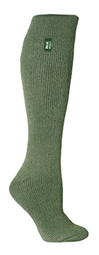 HEAT HOLDERS - 1 paar damen extra lang winter warm kniestrümpfe/thermosocken für gummistiefel (37-42 eur, Khaki) von HEAT HOLDERS