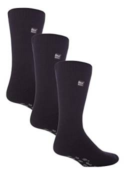 HEAT HOLDERS - 3er Pack Herren Antirutsch Thermosocken | Extra Warme Rutschfest ABS Kuschelsocken (46-50, Schwarzgrau) von HEAT HOLDERS