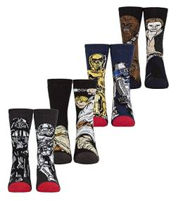 HEAT HOLDERS 4er Pack Kinder Star Wars Socken in Baumwolle Lite | Thermo Neuheit Lustige Design Kuschelsocken für Jungen (27-30, Krieg der Sterne) von HEAT HOLDERS