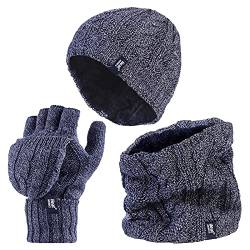 HEAT HOLDERS - Damen Extra Warm Mütze, Handschuhe und Halswärmer Set für Winter mit Fleece Gefüttert (Einheitsgröße, Blau) von HEAT HOLDERS