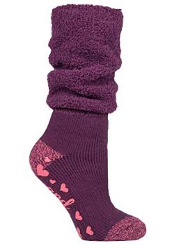 HEAT HOLDERS - Damen Flauschig Lang Slouch Socken/Kuschelsocken mit Antirutschsohle (37/42, Wine (Slouch)) von HEAT HOLDERS