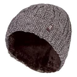 HEAT HOLDERS - Damen Innen Fleece Winter Warm Zopfmuster Beanie Strickmütze mit Umschlag (Kitz (Tor), One Size) von HEAT HOLDERS