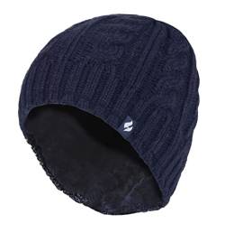 HEAT HOLDERS - Damen Mütze mit Fleecefutter für Winter und Herbst | Strick Beanie mit Warm Fleece (Einheitsgröße, Marine) von HEAT HOLDERS