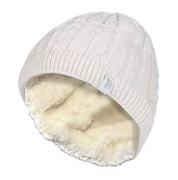 HEAT HOLDERS - Damen Outdoor Winter Warm Beanie Strickmütze mit Innen Fleece (One Size, Cream (Alesund)) von HEAT HOLDERS