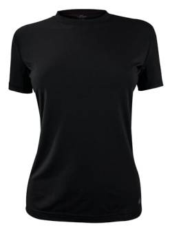 HEAT HOLDERS Damen Thermo T Shirt Kurzarm Warm Outdoor Unterwäsche, Innenfleece Weich Winter Unterhemd (XS, Schwarz) von HEAT HOLDERS