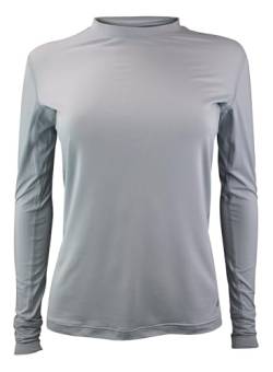 HEAT HOLDERS Damen Thermo T Shirt Langarm Innenfleece Unterziehshirt Winter, Outdoor Warm Unterhemd (L, Grau) von HEAT HOLDERS