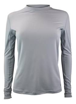 HEAT HOLDERS Damen Thermo T Shirt Langarm Innenfleece Unterziehshirt Winter, Outdoor Warm Unterhemd (M, Grau) von HEAT HOLDERS