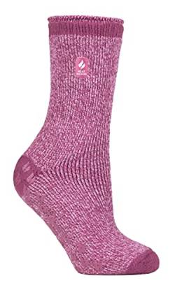 HEAT HOLDERS Damen Warm Stoppersocken Rutschfest Antirutschsohle Kuschelig Thermosocken Antirutsch für Winter (37-42, Gedämpftes Rosa (Florenz)) von HEAT HOLDERS