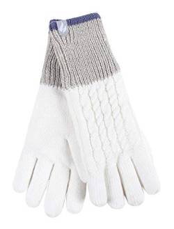 HEAT HOLDERS - Damen Winter Fleece Strick Elegant Norwegermuster Handschuhe (M-L, Cream) von HEAT HOLDERS