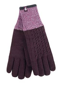 HEAT HOLDERS - Damen Winter Fleece Strick Elegant Norwegermuster Handschuhe (M-L, Mulberry) von HEAT HOLDERS