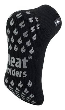HEAT HOLDERS - Herren 2.3 TOG Winter Warm Schick Knöchelsocken Dicke Socken Anti Rutsch Thermo Socken mit Griff (45-50 EU, LC Black) von HEAT HOLDERS