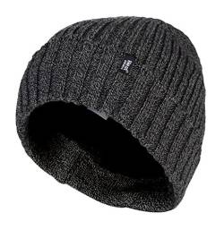 HEAT HOLDERS - Herren Acryl Innen Fleece Winter Beanie Strickmütze mit Umschlag (Grau (Tor), One Size) von HEAT HOLDERS