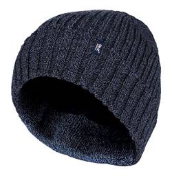 HEAT HOLDERS - Herren Acryl Innen Fleece Winter Beanie Strickmütze mit Umschlag (Marine (Tor), One Size) von HEAT HOLDERS