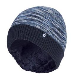 HEAT HOLDERS - Herren Elegant Muster Fleece Gefüttert Strick Beanie/Mütze für Winter und Herbst (Einheitsgröße, Dunkelblau) von HEAT HOLDERS