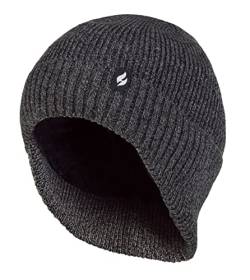 HEAT HOLDERS - Herren Gefüttert Beanie Mütze mit Nackenschutz für Winter (Einheitsgröße, Grau) von HEAT HOLDERS
