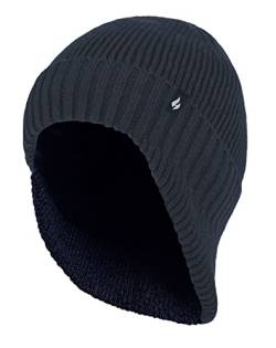 HEAT HOLDERS - Herren Gefüttert Beanie Mütze mit Nackenschutz für Winter (Einheitsgröße, Marine) von HEAT HOLDERS