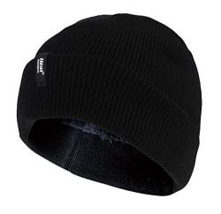 HEAT HOLDERS - Herren Mütze mit Innenfleece für Winter | Strick Beanie mit Warm Fleece (Einheitsgröße, Schwarz) von HEAT HOLDERS