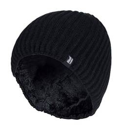 HEAT HOLDERS - Herren Outdoor Winter Warm Beanie Strick Mütze mit Gefüttert (One Size, Black (Halden)) von HEAT HOLDERS